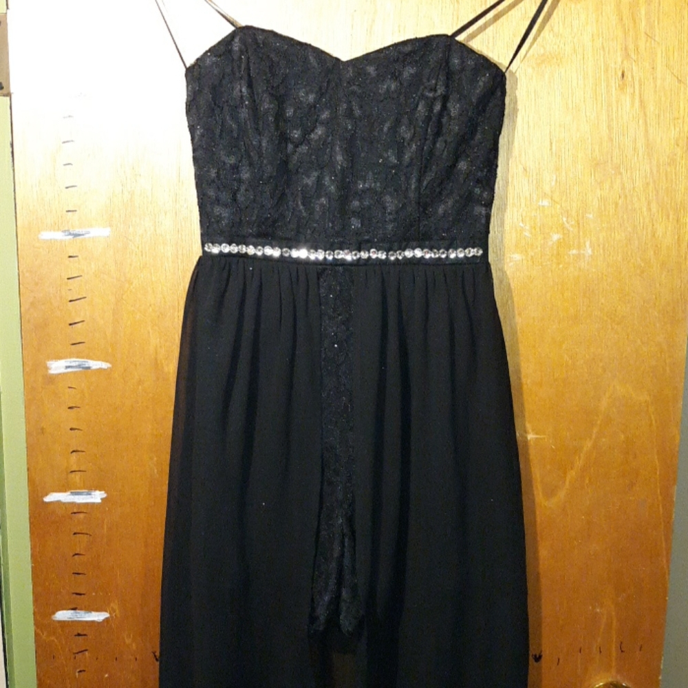 Strapless Black Formal Sparkly Romper